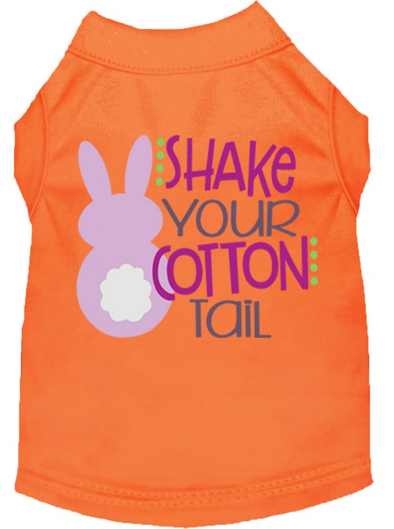 Shake Your Cotton Tail Screen Print Dog Shirt Orange Sm